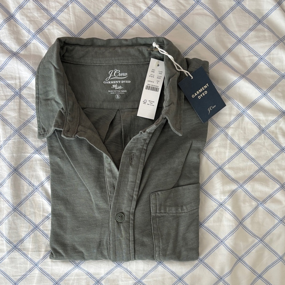 J.Crew Garment-Dyed Slate Shirt